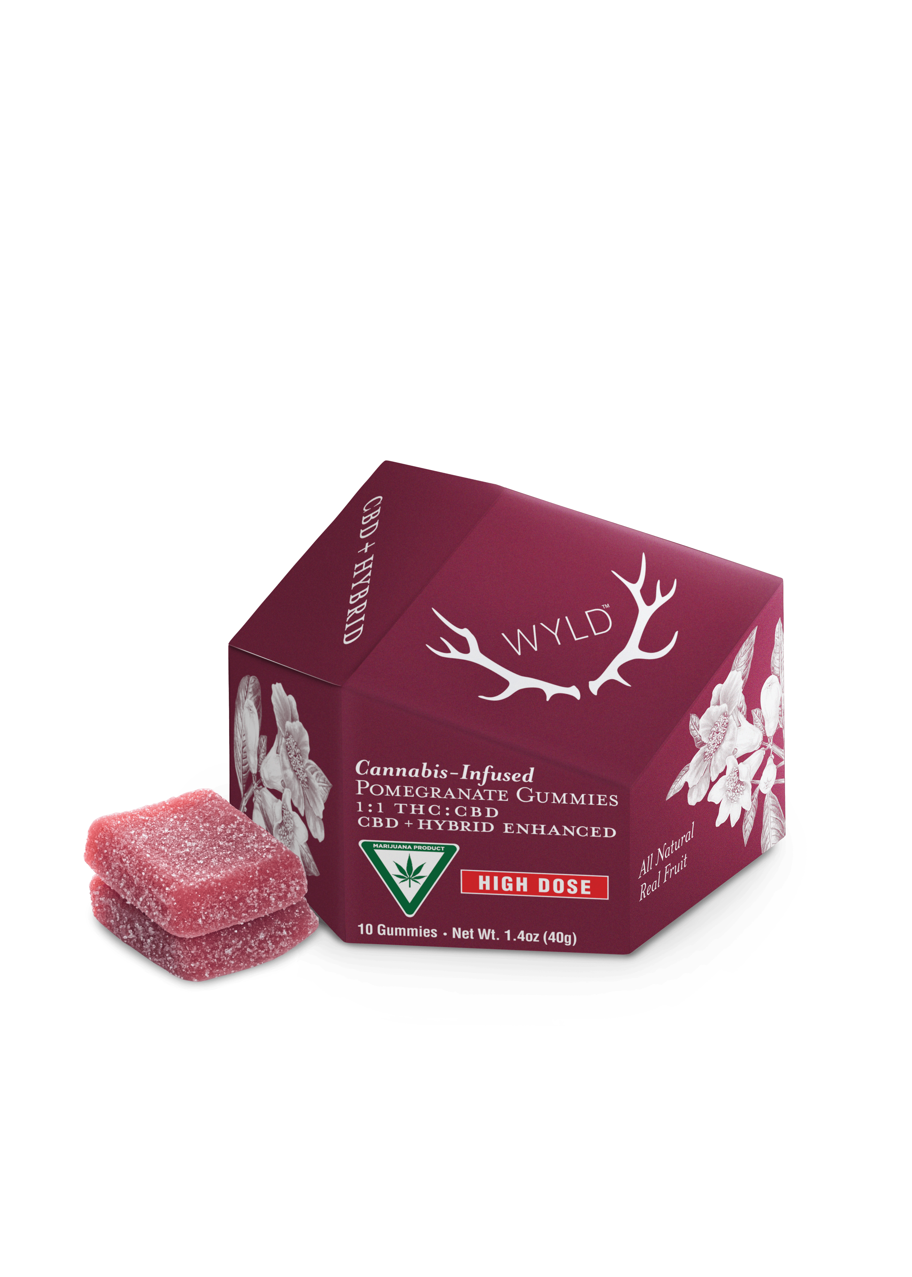 High Dose | Pomegranate 1:1 Thc: CBD Gummies